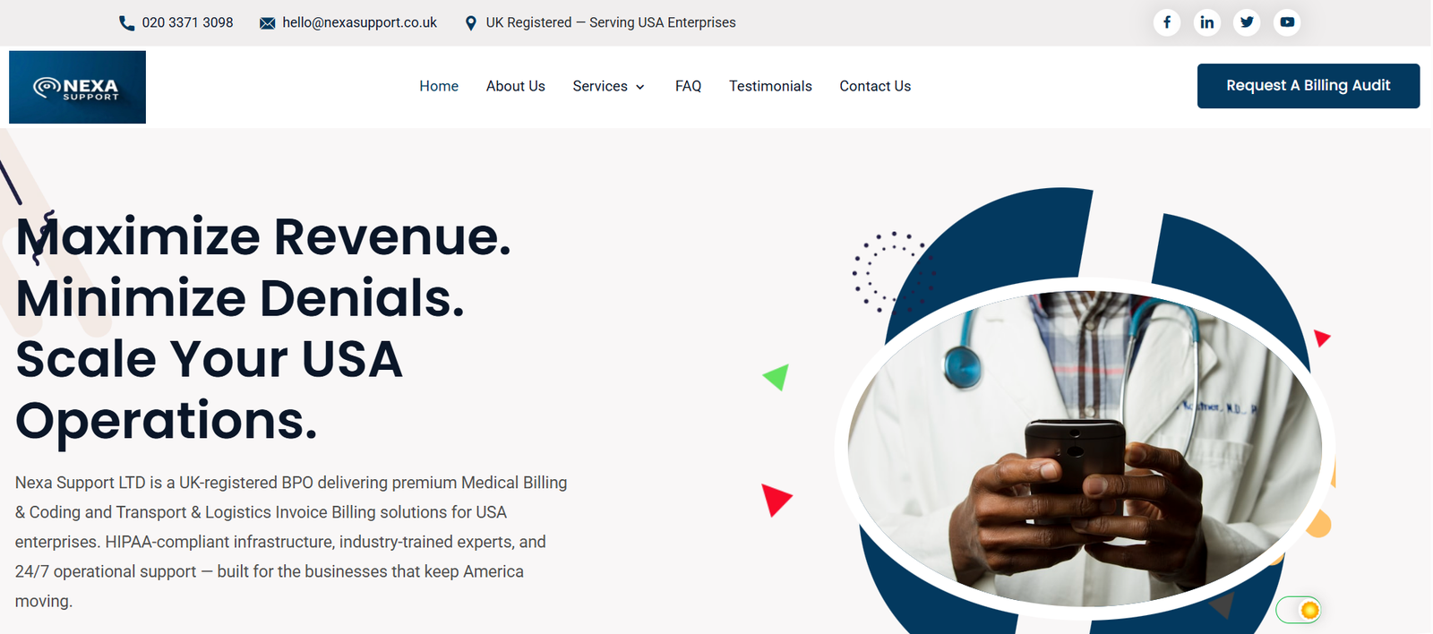 Nexa Support Corporate Website Design